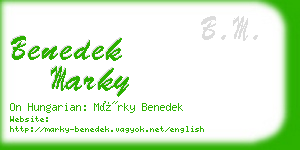 benedek marky business card